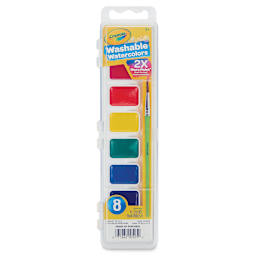Crayola Washable Watercolor Pans - Square, Set of 8, front of the packaging (oval or square randomly selected)