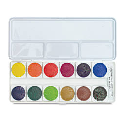 Talens Watercolor Pans - Transparent, Set of 12 Colors, Pans