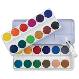 Talens Watercolor Pans - Transparent, Set of 24, Pans