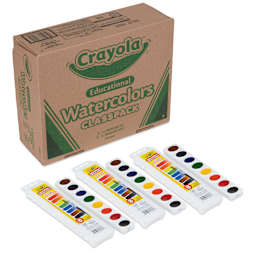 Crayola Educational Watercolor Pans - Set of 36, sets and pan refills in front of box