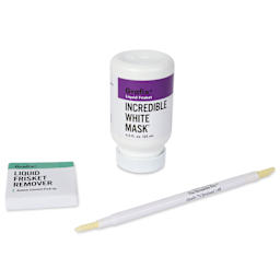 Grafix Incredible White Mask Frisket Kit - Liquid Frisket and The Incredible Nib Kit, Small