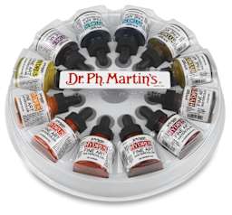 Dr. Ph. Martin's Hydrus Fine Art Liquid Watercolors - Set 3, 12 Assorted colors, 1 oz Bottles