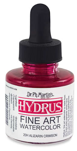Dr. Ph. Martin's Hydrus Fine Art Liquid Watercolors - Crimson, 1 oz bottle