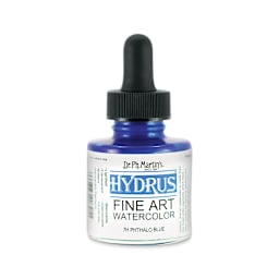 Dr. Ph. Martin's Hydrus Fine Art Liquid Watercolors - Phthalo Blue, 1 oz bottle