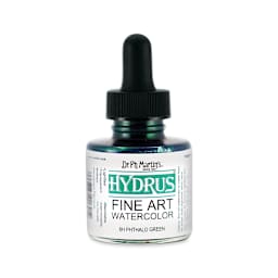 Dr. Ph. Martin's Hydrus Fine Art Liquid Watercolors - Phthalo Green, 1 oz bottle