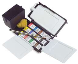 Winsor & Newton Professional Watercolor Half Pans - Field Box Set. Package open.
