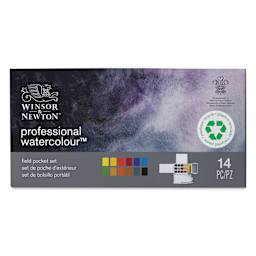 Winsor & Newton Professional Watercolor - front of packaging for the Set of 12 Field Pocket Set