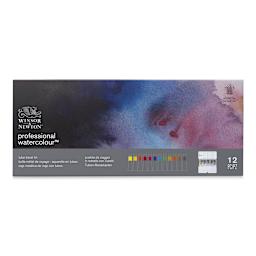 Winsor & Newton Professional Watercolor - Travel Tin, Set of 12, Assorted Colors, Tubes (Front of packaging)