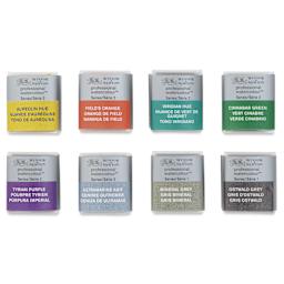 Winsor & Newton Professional Watercolor - Revival Collection, Set of 8, Half Pan set contents