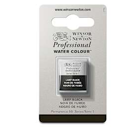 Winsor & Newton Professional Watercolor - Lamp Black, Half Pan