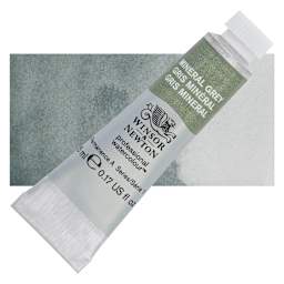 Winsor & Newton Professional Watercolor - Mineral Gray, 5 ml tube and swatch