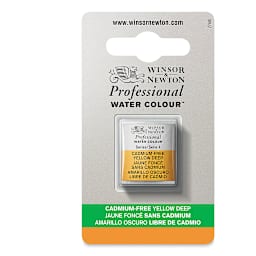 Winsor & Newton Artists' Watercolor - Cadmium-Free Yellow Deep, Half Pan