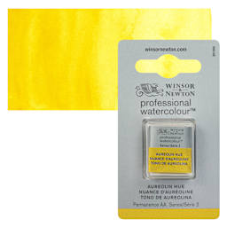 Winsor & Newton Professional Watercolor - Aureolin Hue, Half Pan and swatch