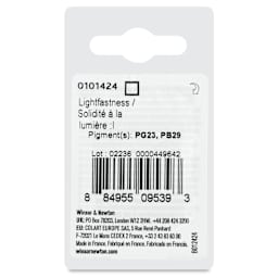 Winsor & Newton Professional Watercolor - Ultramarine Ash, Half Pan back of package