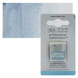 Winsor & Newton Professional Watercolor - Ultramarine Ash, Half Pan and swatch