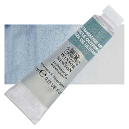 Winsor & Newton Professional Watercolor - Ultramarine Ash, 5 ml tube and swatch