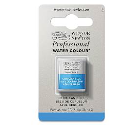 Winsor & Newton Professional Watercolor - Cerulean Blue, Half Pan