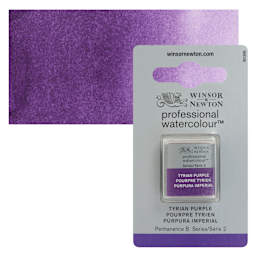 Winsor & Newton Professional Watercolor - Tyrian Purple, Half Pan and swatch