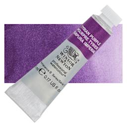 Winsor & Newton Professional Watercolor - Tyrian Purple, 5 ml tube and swatch