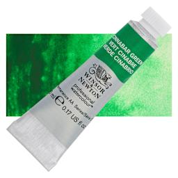 Winsor & Newton Professional Watercolor - Cinnabar Green, 5 ml tube and swatch