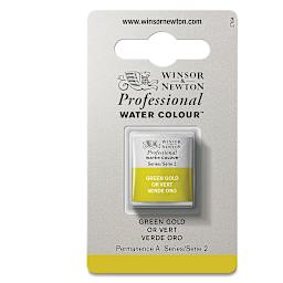 Winsor & Newton Professional Watercolor - Green Gold, Half Pan