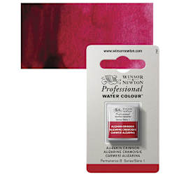 Winsor & Newton Professional Watercolor - Alizarin Crimson, Half Pan and swatch