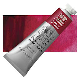 Winsor & Newton Professional Watercolor - Alizarin Crimson , 37 ml tube and swatch
