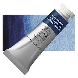 Winsor & Newton Professional Watercolor - Antwerp Blue, 14 ml Tube and swatch