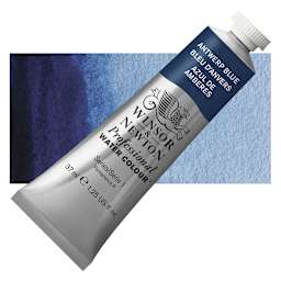 Winsor & Newton Professional Watercolor - Antwerp Blue, 37 ml Tube and swatch