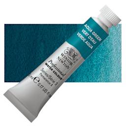 Winsor & Newton Professional Watercolor - Aqua Green, 5 ml Tube and swatch