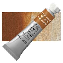 Winsor & Newton Professional Watercolor - Brown Ochre, 5 ml Tube and swatch