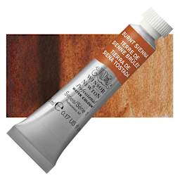 Winsor & Newton Professional Watercolor - Burnt Sienna, 5 ml Tube and swatch