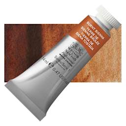 Winsor & Newton Professional Watercolor - Burnt Sienna, 14 ml Tube and swatch