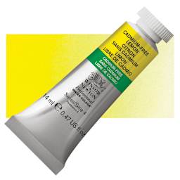 Winsor & Newton Professional Watercolor - Cadmium Free Lemon, 14 ml Tube and swatch