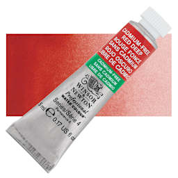 Winsor & Newton Professional Watercolor - Cadmium-Free Red Deep, 5 ml tube and swatch