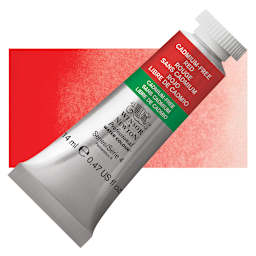 Winsor & Newton Professional Watercolor - Cadmium-Free Red, 14 ml Tube and swatch