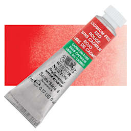 Winsor & Newton Professional Watercolor - Cadmium-Free Red, 5 ml Tube and swatch