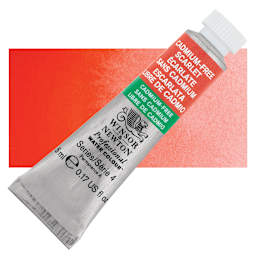 Winsor & Newton Professional Watercolor - Cadmium-Free Scarlet, 5 ml tube and swatch