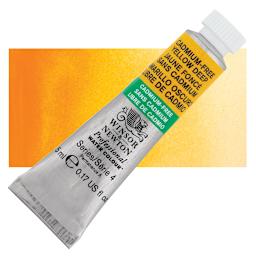 Winsor & Newton Professional Watercolor - Cadmium-Free Yellow Deep, 5 ml tube and swatch