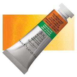 Winsor & Newton Professional Watercolor - Cadmium-Free Yellow Deep, 14 ml tube and swatch