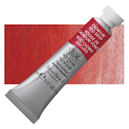 Winsor & Newton Professional Watercolor - Cadmium Red Deep, 5 ml Tube and swatch