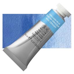 Winsor & Newton Professional Watercolor - Cerulean Blue, 14 ml Tube and swatch