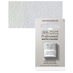 Winsor & Newton Professional Watercolor - Chinese White, Half Pan and swatch