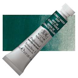 Winsor & Newton Professional Watercolor - Cobalt Green Deep, 5 ml Tube and swatch