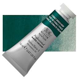 Winsor & Newton Professional Watercolor - Cobalt Green Deep, 14 ml , Tube and swatch