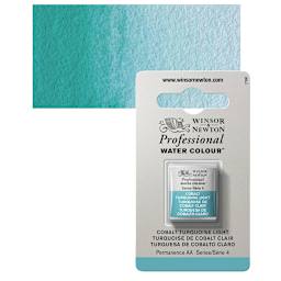Winsor & Newton Professional Watercolor - Cobalt Turquoise Light, Half Pan and swatch