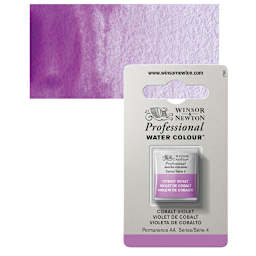 Winsor & Newton Professional Watercolor - Cobalt Violet, Half Pan and swatch