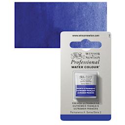 Winsor & Newton Professional Watercolor - French Ultramarine, Half Pan and swatch