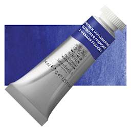 Winsor & Newton Professional Watercolor - French Ultramarine, 14 ml tube and swatch