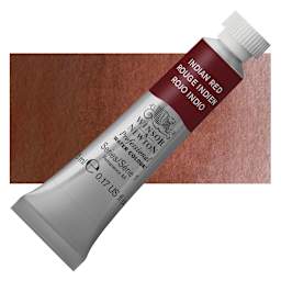 Winsor & Newton Professional Watercolor - Indian Red, 5 ml Tube and swatch